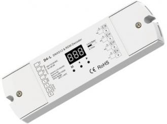 Dotlux DMX Empfänger/Dimmer mit integrierter Stand Alone Funktion 4 Kanäle 12-24V DC 4x5A 