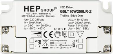 HEP  LED Treiber, Konstantstrom, dimmbar, 200mA, 10W (Phasenabschnitt) 