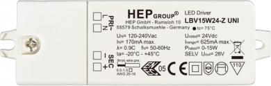 HEP  LED Netzteil, Konstantspannung, 24Vdc, 15W 