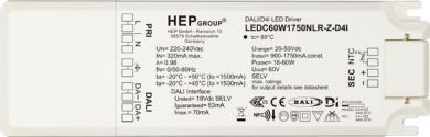 HEP  LED Treiber, Konstantstrom, dimmbar, 900-1750mA per NFC, 60W (DALI-2 (DT6)/TouchDim) 