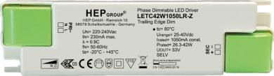 HEP  LED Treiber, Konstantstrom, dimmbar, 900mA, 42W (Phasenabschnitt) 