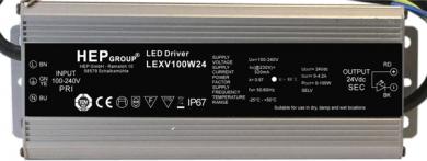 HEP  LED Netzteil, Konstantspannung, 24Vdc, 100W, IP67 