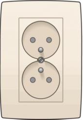 Niko  NIKO Original Cream - DOUBLE SOCKET-OUTL. 