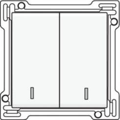 Niko  NIKO Pure White Steel - 2x 1/2 ROCKER+LENS WH. 