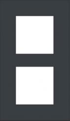 Niko  Pure Aluminium - COVERPL 2GANG 60 BLACK 