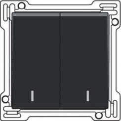 Niko  NIKO Pure Black Steel - 2x 1/2 ROCKER+LENS BL. 