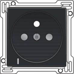 Niko  NIKO Pure Black Steel - CPL SOCKET-OUTL INDIC. 