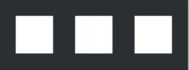 Niko  NIKO Pure Black Steel - COVERPL 3GANG 71 BLACK 