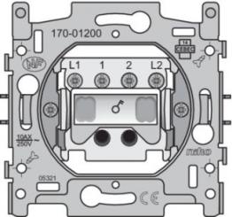 Niko  NIKO Steckdosen 45x45 - BASE SWITCH DOUBLE-POLE 