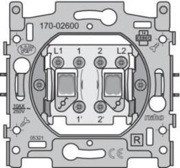 Niko  NIKO Steckdosen 45x45 - SWITCH 2X TWO-WAY 