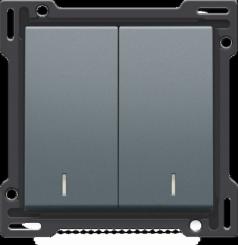 Niko  NIKO Pure Alu Steel Grey - 2x1/2 ROCKER+LENS ALU 