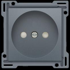 Niko  NIKO Pure Alu Steel Grey - CPL SOCKET-OUTLET+SAFETY 