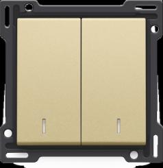 Niko  NIKO Pure Alu Gold - 2x1/2 ROCKER+LENS GOLD 