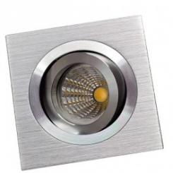 Rutec Einbauspot MELIMAR - Kard.EB-Strahler,1fach- Aluminium gebürstet/Hochglanz QU. 