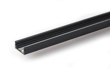 Rutec Profil ALU-Profil 17/8 black RAL9005 2 Meter 