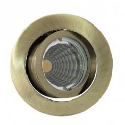 Rutec Einbauspot ALU Druckguss ohne Sprengring schwenkbar für MR 16 Altmessing 