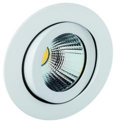 Rutec  TALU LED-Einbaustrahler ohne Konverter schwenk.,rund,350mA,8W,IP20,3000K,CRI90-We / EEK: F 