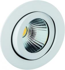 Rutec Einbauspot LED Einbaustr. 7W Weiß o.Konverter 2300-3000K 40° 350mA CRI90 m.Scheibe / EEK: G 
