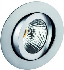 Rutec LED-Leuchte LED Einbaustr. 8W chrommatt.o.Konv. 3000K 25° 350mA CRI90 m.Scheibe / EEK: F 