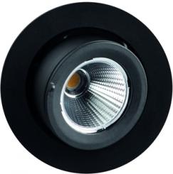 Rutec Einbauspot RINCA LED-Einbaustr. rund ausziehb. schwarz 6,9W 350mA 24° 3000K CRI90 / EEK: F 