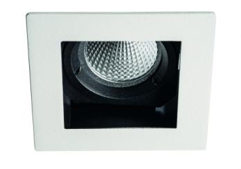 Rutec  Einbaustrahler für MR-16 Edelstahl,schwenkb.Quadr.weiß matt 