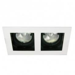 Rutec Einbauspot Edelstahl 2-Fach,schw.Qua.WS Einbaustrahler für MR-16 