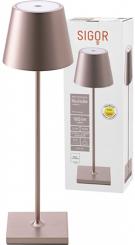 Sigor Akku-Tischleuchte Nuindie 380mm rosegold 2,2W Flex-Mood 2200K/2700K IP54 168/197lm Ra85 dim, 