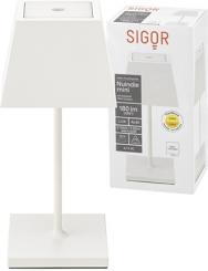 Sigor Akku-Tischleuchte Nuindie mini 250mm schneeweiß 2,2W Flex-Mood 2200K/2700K IP54 180lm Ra85 ec 