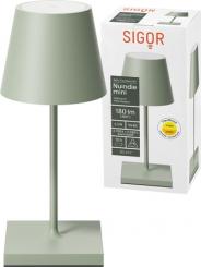 Sigor  Akku-Tischleuchte Nuindie mini USB-C salbeigrün 2,2W FlexMood 2200K/2700K IP54 168/197lm Ra85 