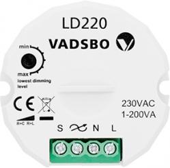 Wandmodul VADSBO Tastdimmer 200W Doseneinbau 56x56x22mm 