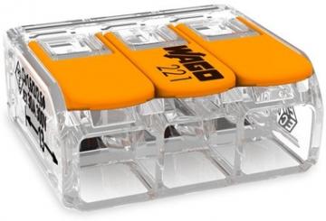 Wago  Verbindungsklemme mit Hebeln, für alle Leiterarten, max. 6 mm², 3x 0.5-6 mm2 