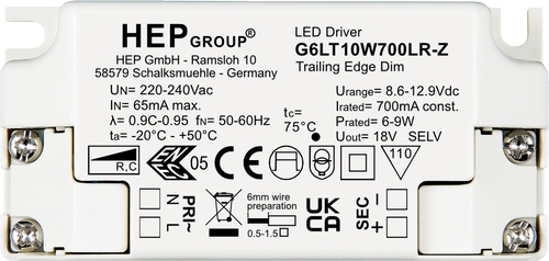 HEP  LED Treiber, Konstantstrom, dimmbar, 500mA, 10W 