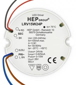 HEP  LED Netzteil, Konstantspannung, 12Vdc, 15W 