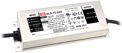 Mean Well ELG-75-24 LED-Treiber IP67 Konstantspannung Konstantstrom  100-305VAC 24V 3.15A 
