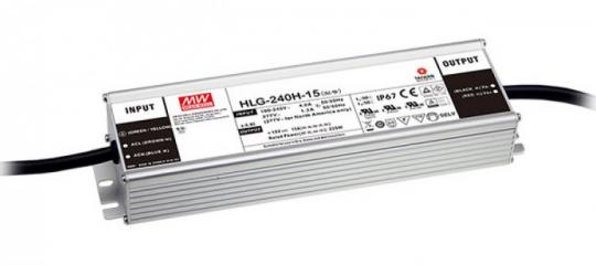 Mean Well HLG-240H-12B LED-Treiber IP67 Konstantspannung Konstantstrom 90-305VAC 12V 16A 