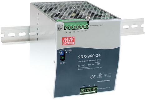 Mean Well SDR-960-24 Hutschienennetzteil DIN Rail 180-264VAC 24V 40A 