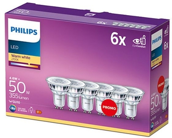 Philips LED-Lampe LEDClassic 50W GU10 WW 36D ND 6 / EEK: F 