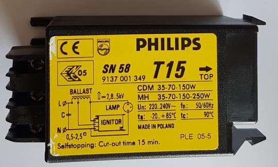 Philips Betriebsgerät Zündgerät SN 58 T15 für CDM/MH 35-250W Philips 