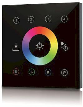 Rutec  AC-DMX Touchpanel 4 ZONEN RGBW Glas - schwarz 