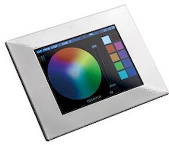 Rutec  LCD RGB DMXTouchscreen Einbau mit weißen Rahmen 